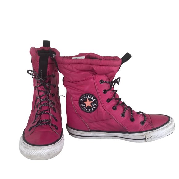 - Converse Big Kid Sz 5.5 Water Resistant Chuck Taylor All Star Boot Pink … - Picture 1 of 10